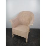 Lloyd loom style tub chair (Pink)