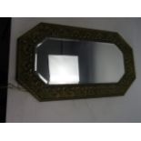 Vintage brass framed mirror