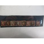 SG 8 1d red brown 8 stamps mainly four margins, catalogue £35 each