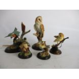 Mixed lot of country artist figures to include kingfisher, owl etc.