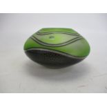 Svaja art deco green/black bowl, 7 inch tall, 11 inch wide.