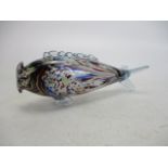 Lovely Murano splatter glass fish, length 36cms.