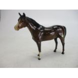 Beswick brown glass finish huntsman horse, 7 1/2 inch.
