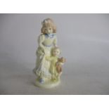 Coalport young girl with child figurine, stamped M.3