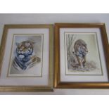 A pair of Stephen Gayford limited edition Tiger prints 601/975 and 949/1125 50cm x 42cm