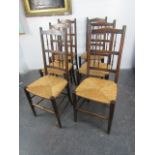 Set of 6 vintage reed bottom chairs