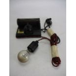 Vintage ""Edison"" pointalite resistance lamp & switch early 20th century.