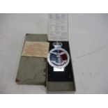 Vintage Gaunt car badge Royal air force, with box.