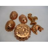 Selection of vintage Portuguese copper jelly moulds.