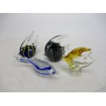 Selection of Murano glass fish.