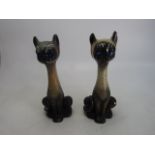 Pair of vintage chalk ware Siamese cats 38cm high