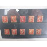 SG 40 1d red brown 10 stamps, catalogue £8 each.
