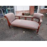 Victorian upholstered double ended chaise longus