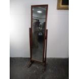 20th century floor standing mirror. H139 x W41.