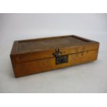Vintage wooden storage box. L47 x W28 x H12cms.
