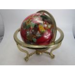 Large gemstone globe 22"" high 19"" diameter
