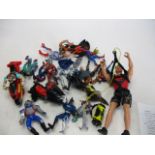 Mixed lot of action figures to include biker mice, batman etc.