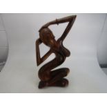 Large wooden nude sculpture 62cm high