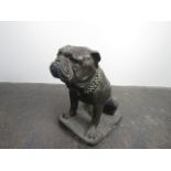 Very heavy bronze coloured bull dog sculpture 46cm high