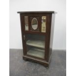Victorian display cabinet with 3 bevel edged mirrors on casters L:56cm W:36cm H:93cm
