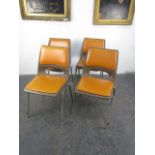 Vintage Pel dining chairs set of 4.