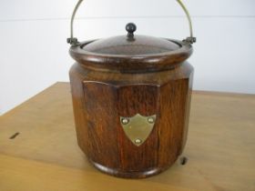 Vintage oak tea caddy