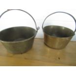Pair of vintage brass jam pots