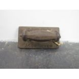 Early 20th century cast iron snooker table iron, by E.J Riley Accrington. H14 x L20 x W10cms.