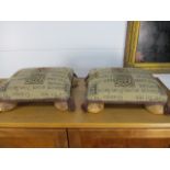 A pair of vintage bun feet foot stools