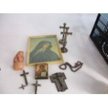 Mixed religious bundle to include crosses, beads etc.