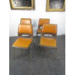 Vintage Pel dining chairs set of 4.