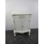 20th century white wood French style side cupboard. H76 x L57 x W35.