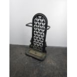 Vintage cast iron stick stand. H73 x L37 x W17cms.