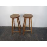 Pair of Vintage Faux Bamboo Stools