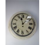 Vintage wind up school wall clock. 40cms diameter.