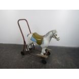 Vintage Triang push along child' horse.