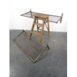 Pair of vintage railway train luggage racks. H25 x L92 x W42cms.