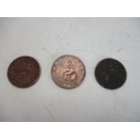 3 x George 3rd copper coins.
