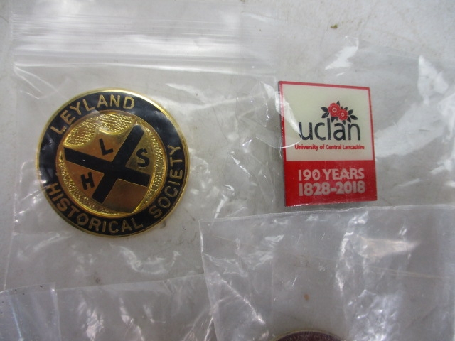 Selection of pin badges to include Leyland historical, manufacturing science etc. - Image 3 of 3