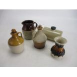 Collection of stoneware to include mid century West German vase. A/F