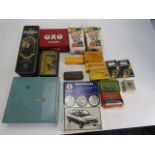 Collection of vintage collectables to include tins Kodak slides etc