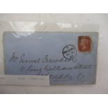 SG 43 on cover front 1d red plate 122.