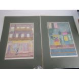 A pair of signed Dave Bullock New Orleans original watercolours 30cm x 49cm