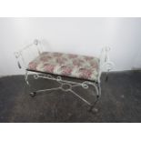 Vintage wrought iron bench 100 x 69 x 42cms.