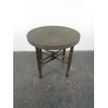 Indian fold away brass top table 60cms diameter.