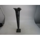 Large vintage bronze effect metal vase 60cm high A/F