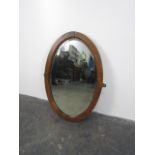 Victorian oak framed bevelled edge mirror 74 x 49cms.