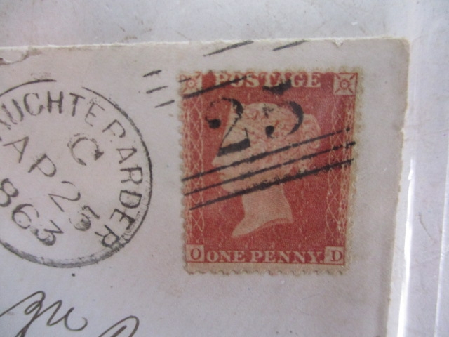 SG40 on cover 1d red plate 68 1863, Cat £35. - Image 2 of 2