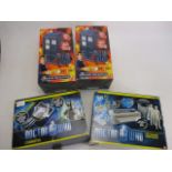 Doctor Who micro universe tardis collector cases, cyberman electronic head and the flesh bowl figure