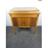 Early 20th century music cabinet light oak 87cm x 77cm x 50cm